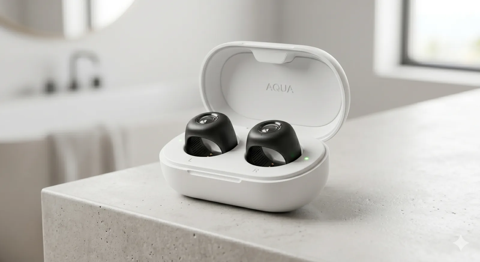 The GlideMetrics two-ring kit in its charging case